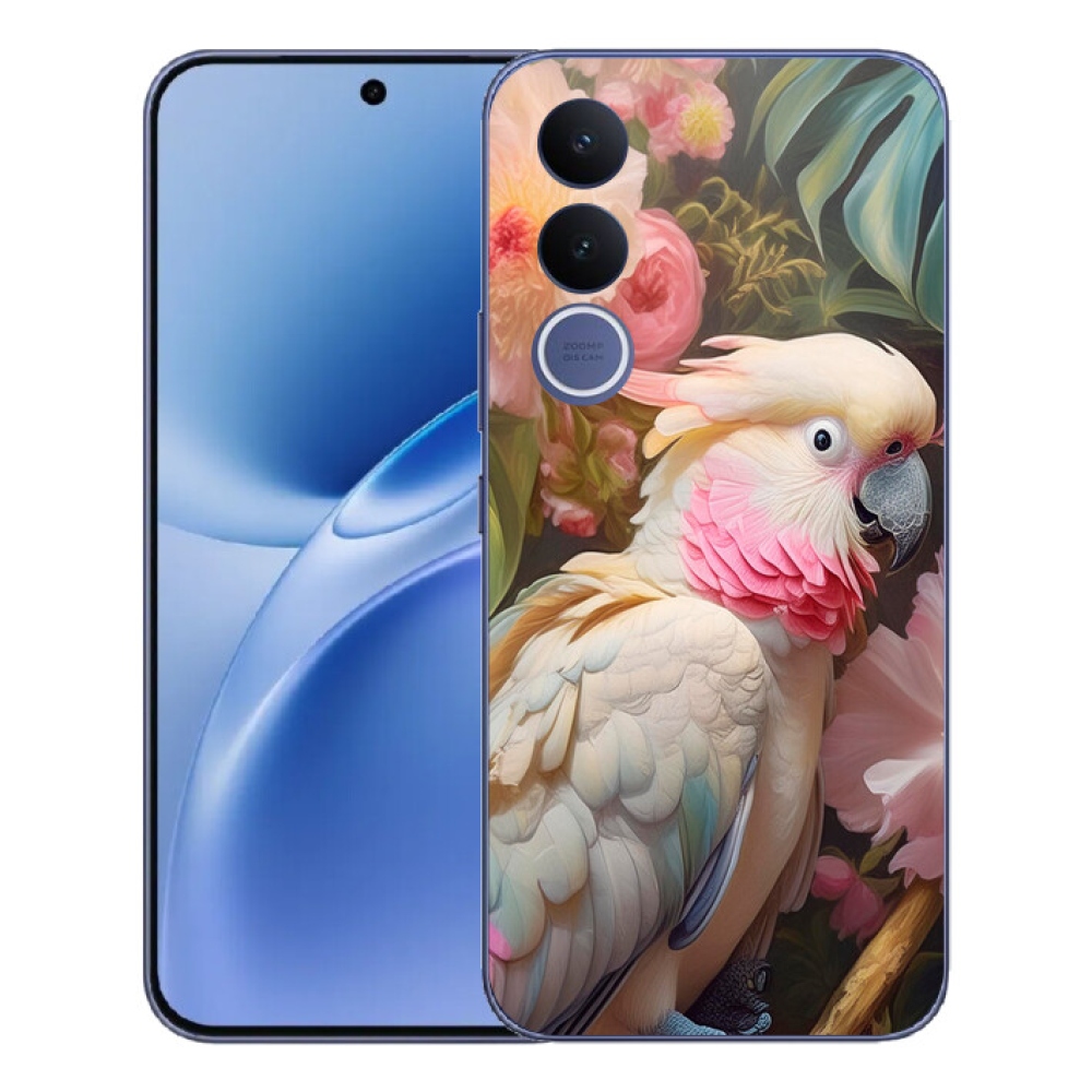 Gélový kryt mmCase na Vivo V70 FE - papagáj kakadu ružový 2