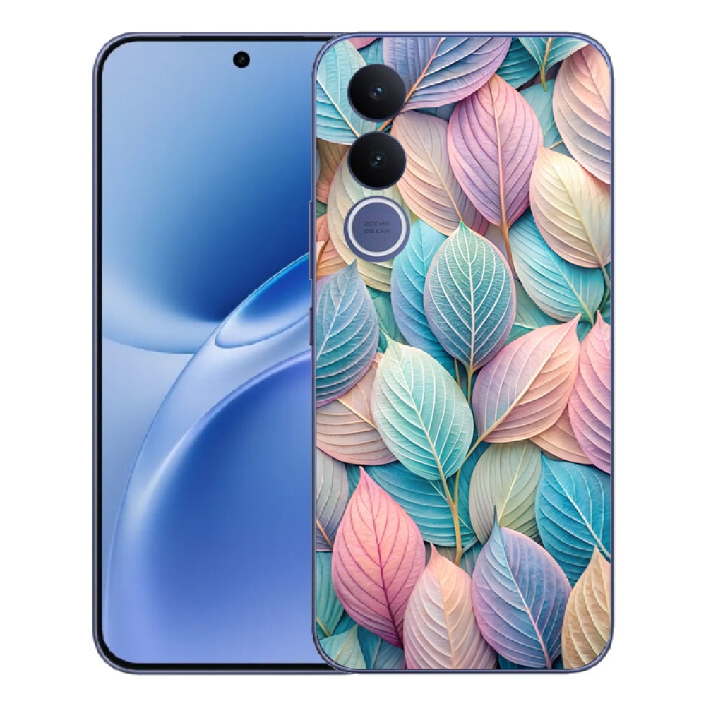 Gélový kryt mmCase na Vivo V70 FE - pastelové listy