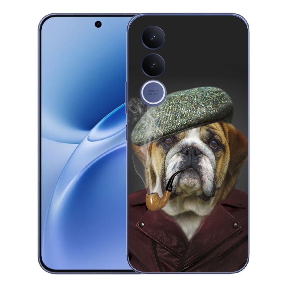 Gélový kryt mmCase na Vivo V70 FE - pes s fajkou
