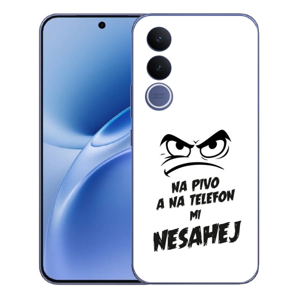 Gélový kryt mmCase na Vivo V70 FE - pivný motív 2 biele pozadie