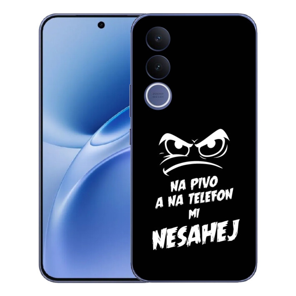 Gélový kryt mmCase na Vivo V70 FE - pivný motív 2 čierne pozadie