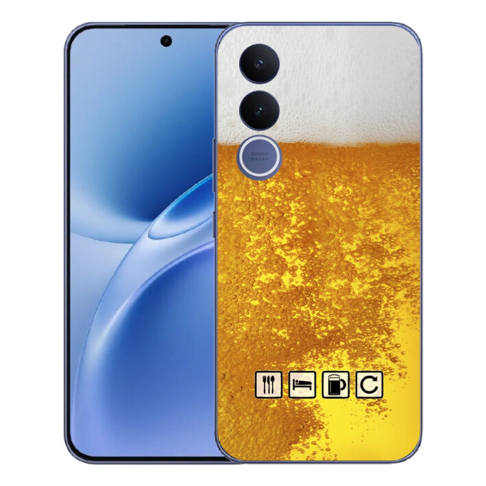 Gélový kryt mmCase na Vivo V70 FE - pivný motív 3