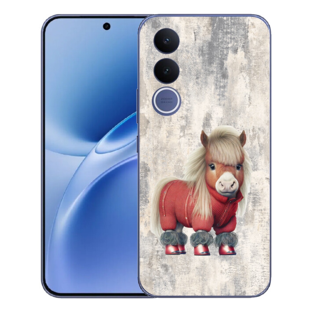 Gélový kryt mmCase na Vivo V70 FE - poník vo svetri