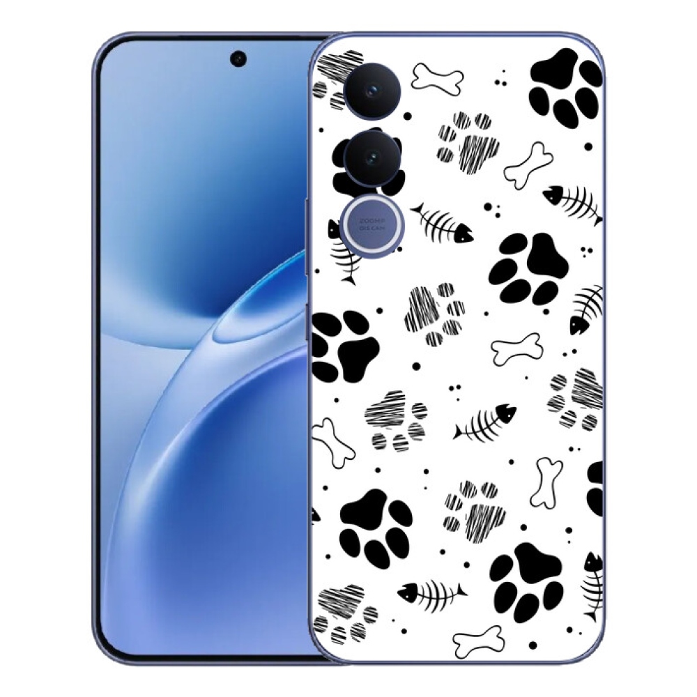 Gélový kryt mmCase na Vivo V70 FE - psie labky 1