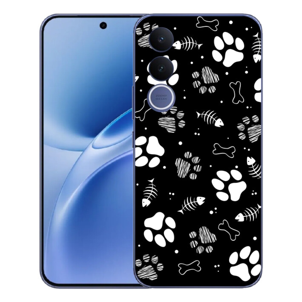 Gélový kryt mmCase na Vivo V70 FE - psie labky
