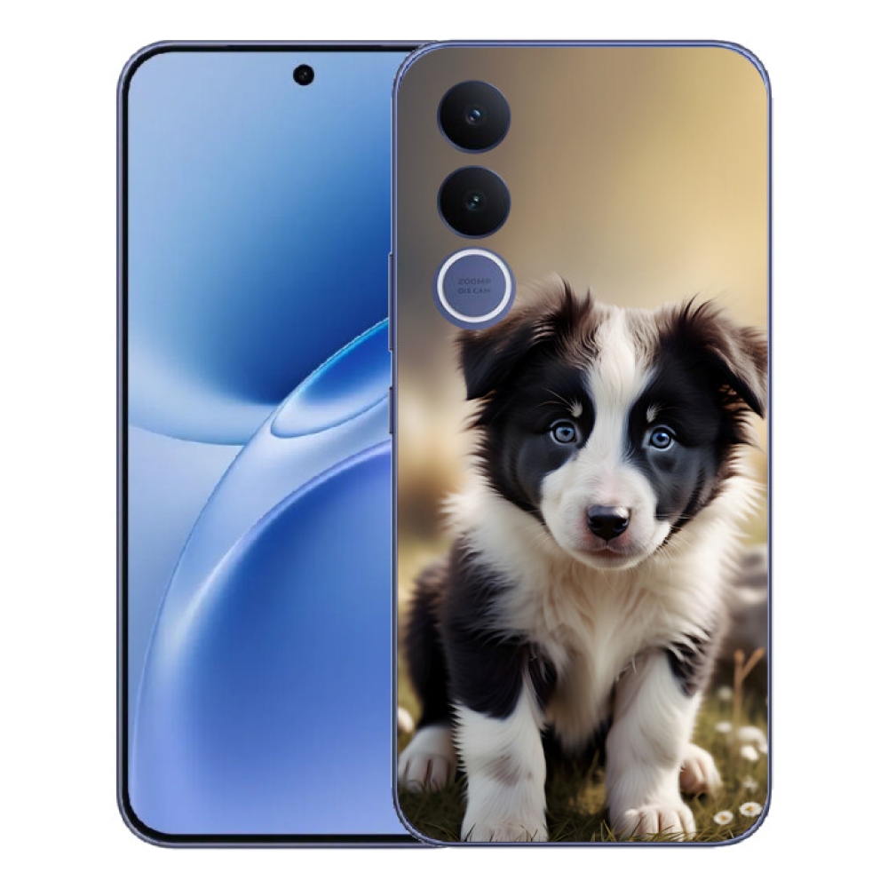 Gélový kryt mmCase na Vivo V70 FE - roztomilá border kólia