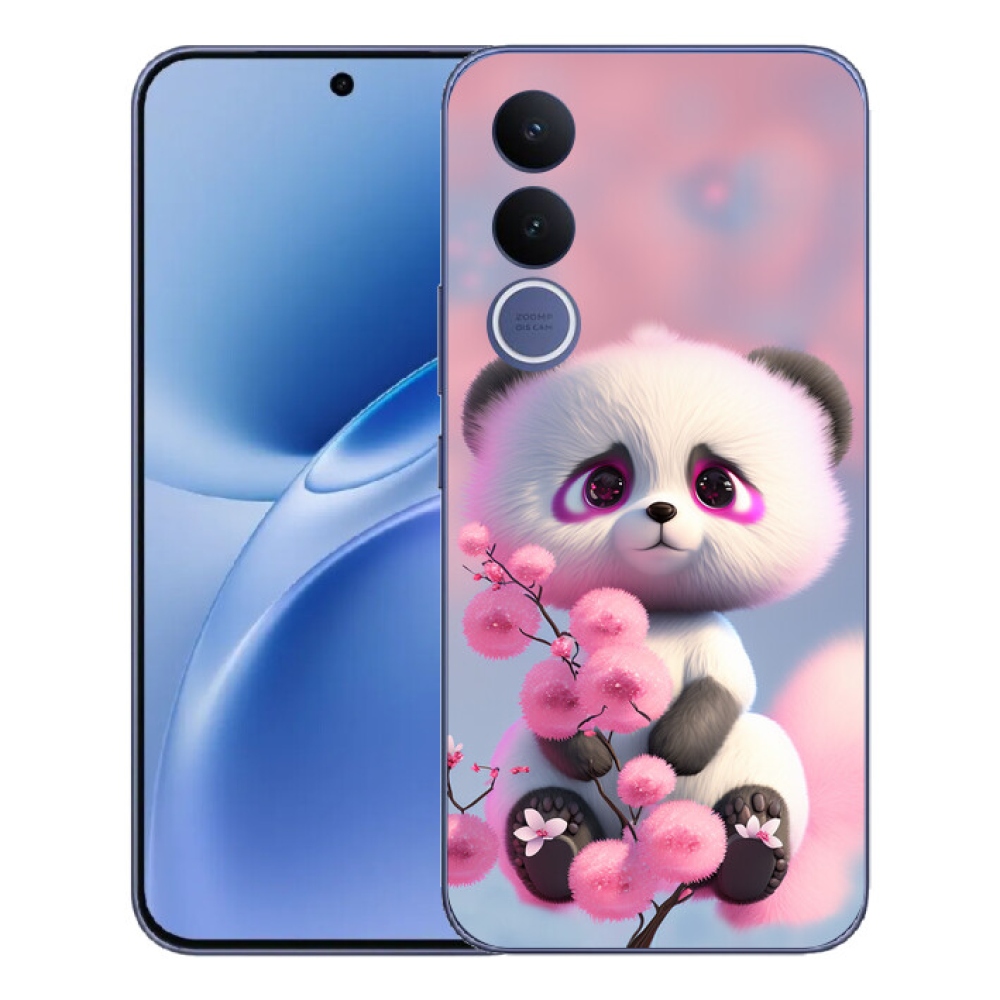 Gélový kryt mmCase na Vivo V70 FE - roztomilá panda 1