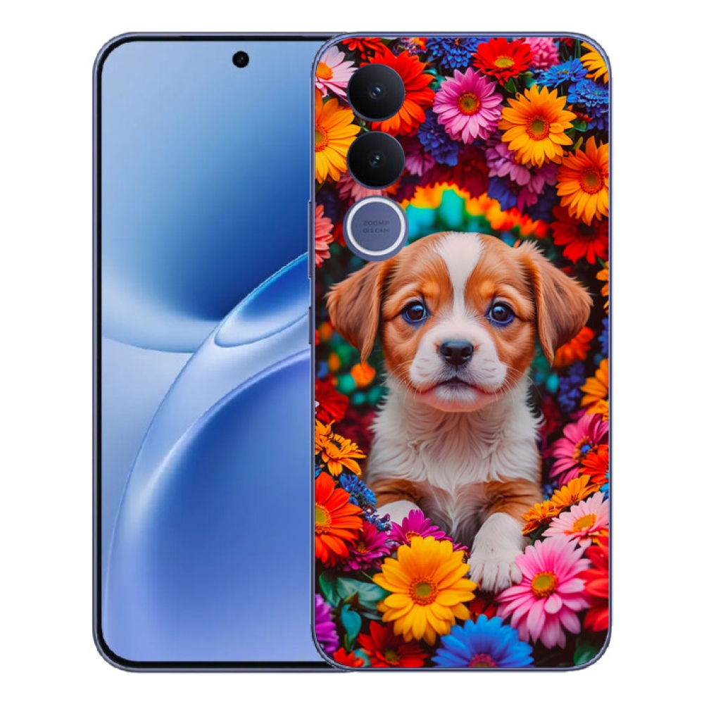 Gélový kryt mmCase na Vivo V70 FE - roztomilé šteňa