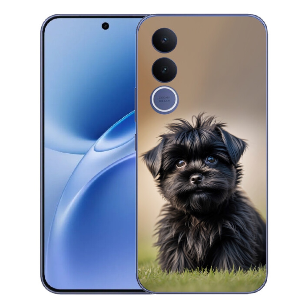 Gélový kryt mmCase na Vivo V70 FE - roztomilý čierny psík