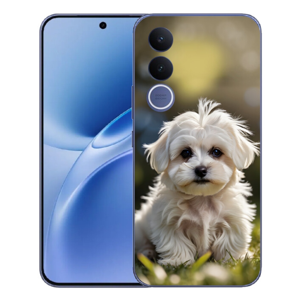 Gélový kryt mmCase na Vivo V70 FE - roztomilý maltézsky psík