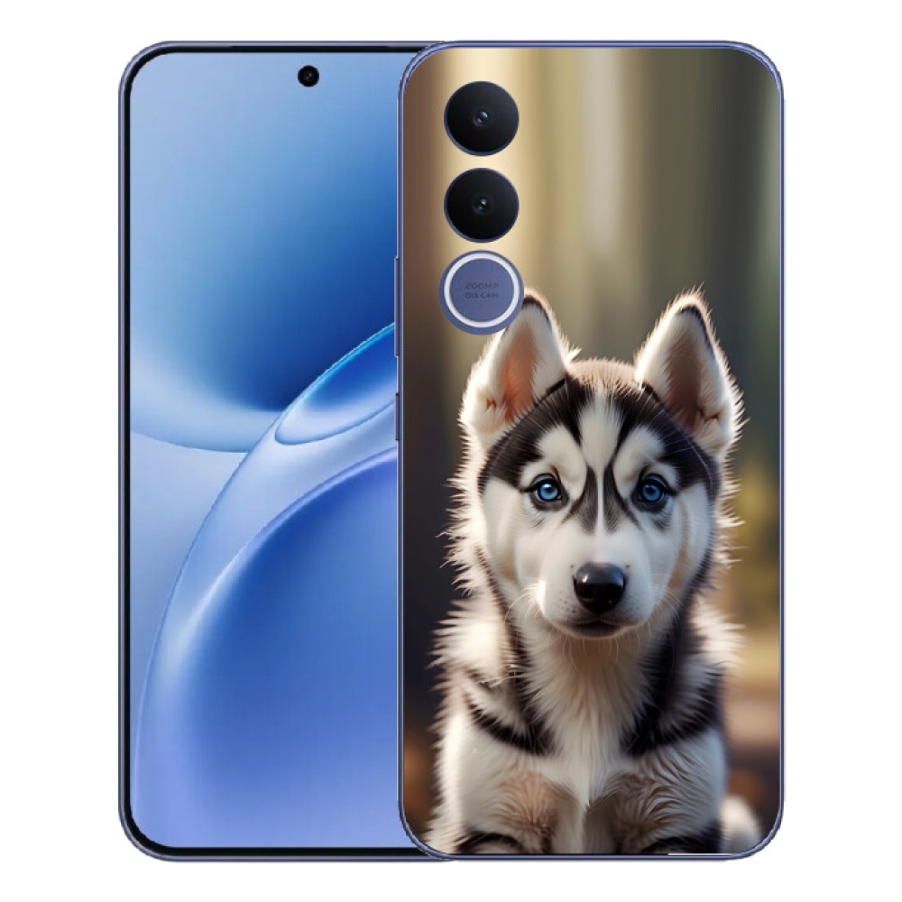 Gélový kryt mmCase na Vivo V70 FE - roztomilý sibírsky husky