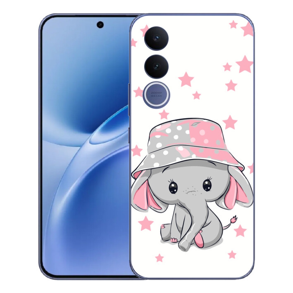 Gélový kryt mmCase na Vivo V70 FE - ružový slon