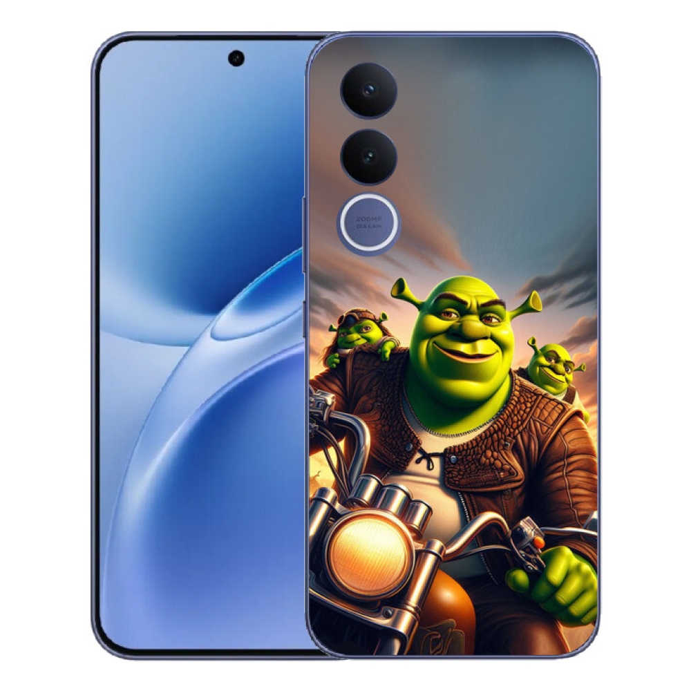 Gélový kryt mmCase na Vivo V70 FE - shrek na motorke