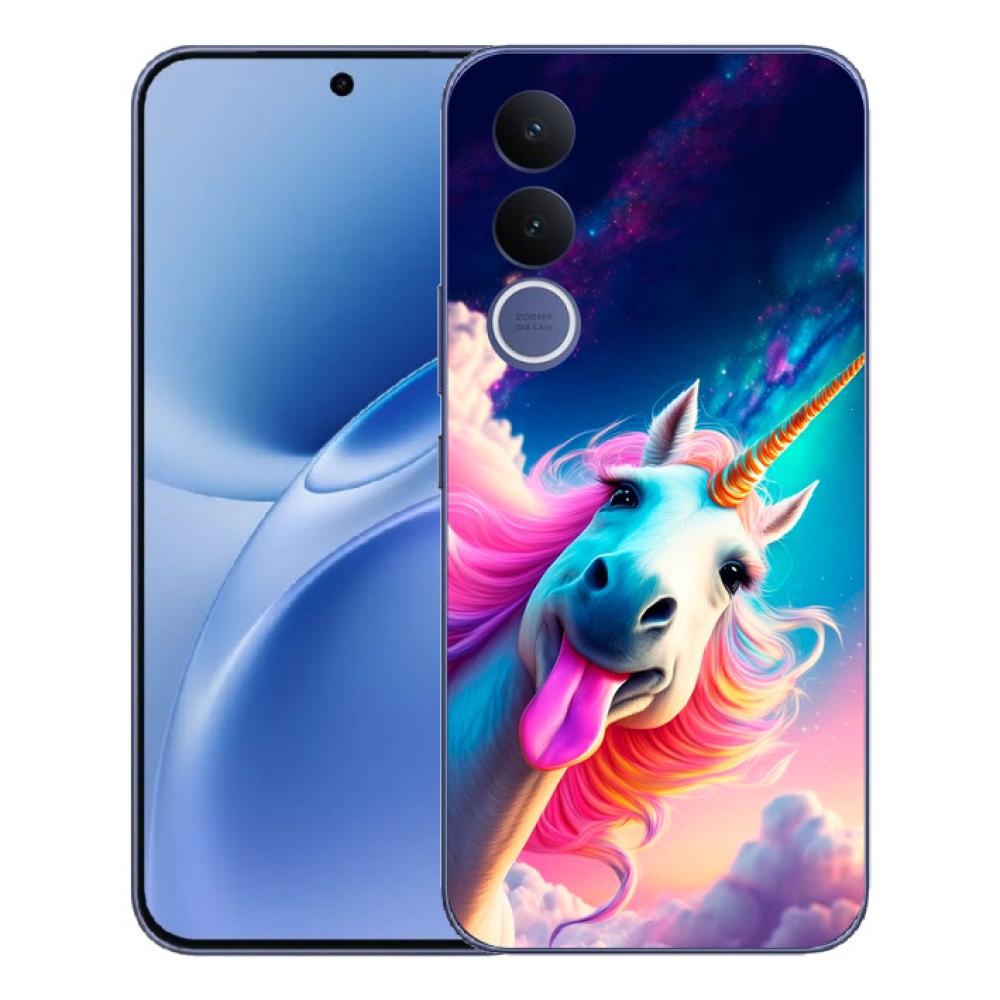 Gélový kryt mmCase na Vivo V70 FE - šialený jednorožec