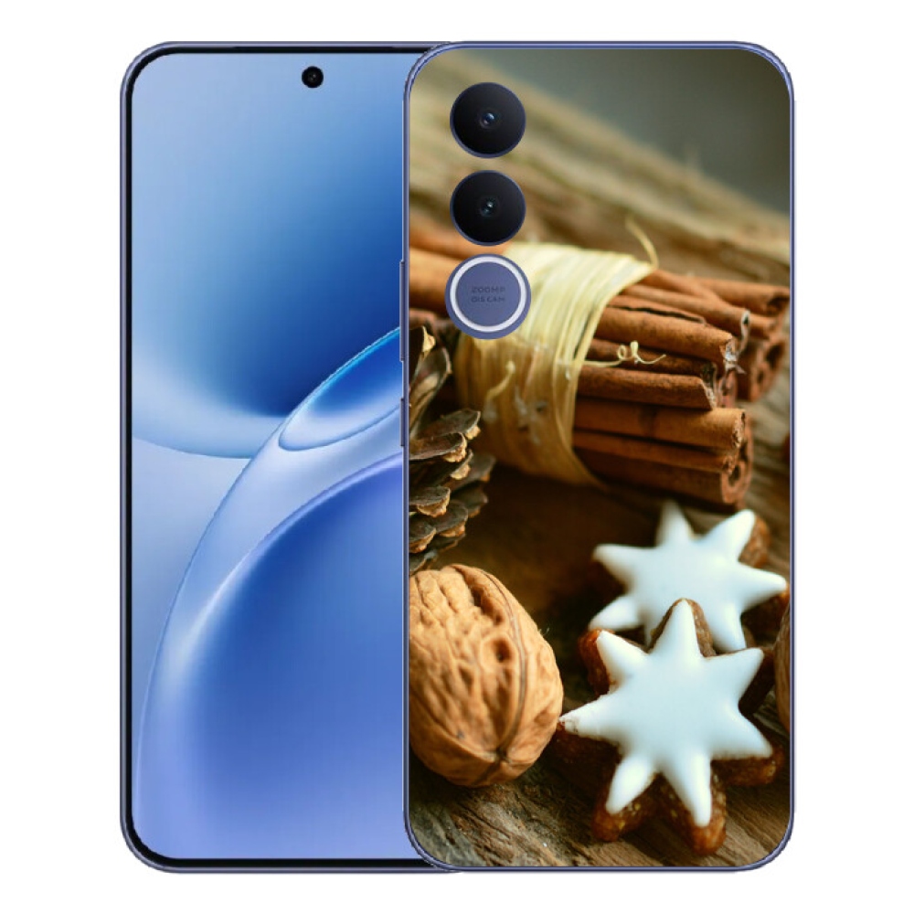 Gélový kryt mmCase na Vivo V70 FE - škorica a perníčky