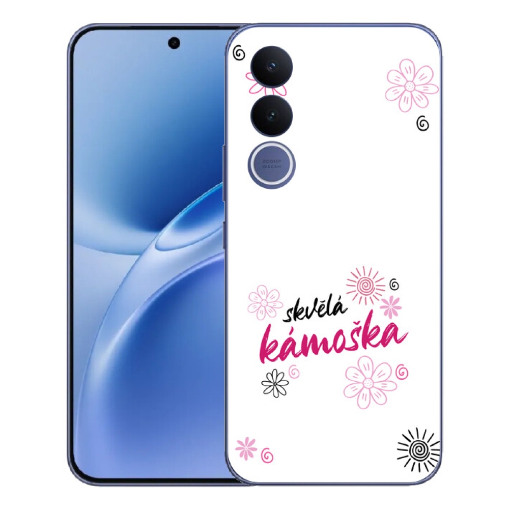 Gélový kryt mmCase na Vivo V70 FE - skvelá kamoška biele pozadie