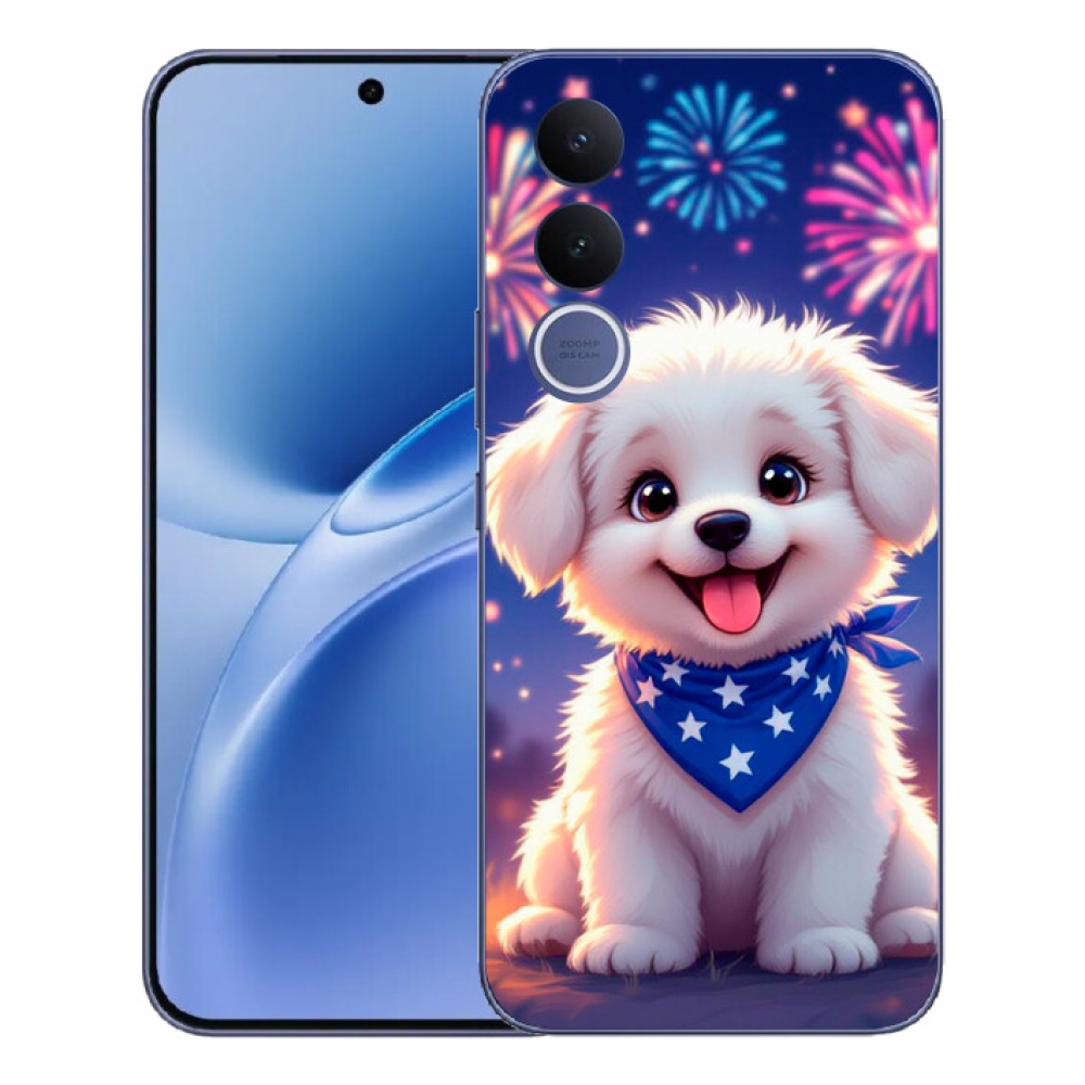 Gélový kryt mmCase na Vivo V70 FE - slávnostné šteňa