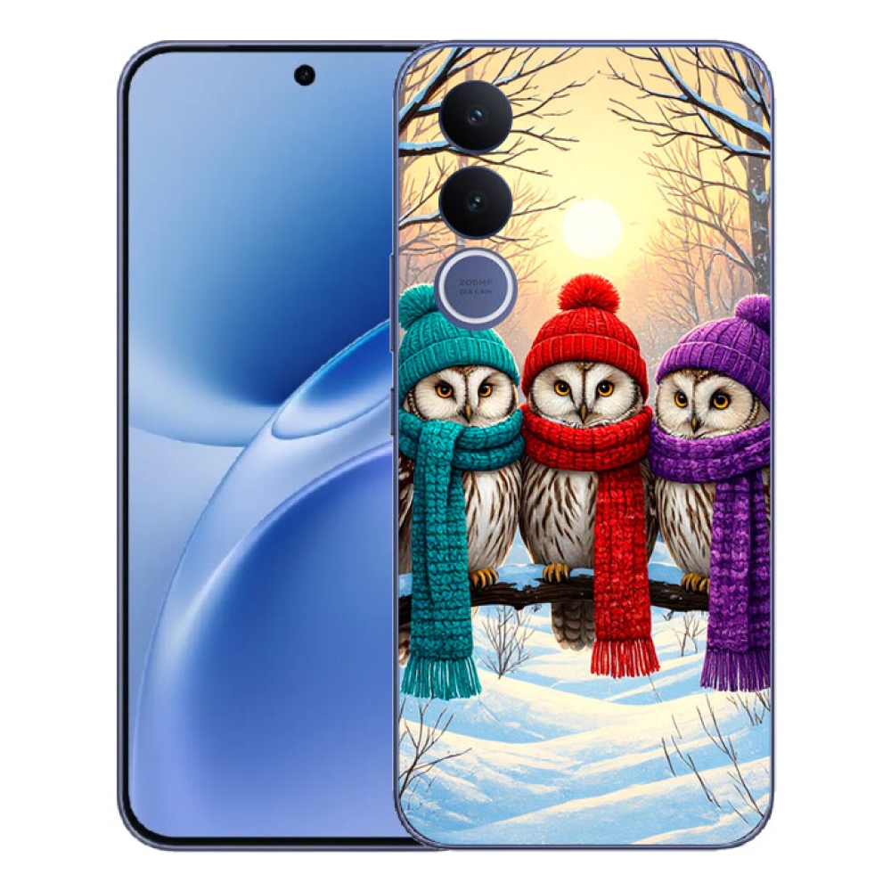 Gélový kryt mmCase na Vivo V70 FE - soví priatelia