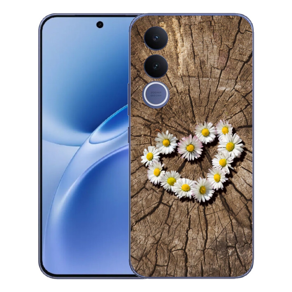 Gélový kryt mmCase na Vivo V70 FE - srdce z margaréty