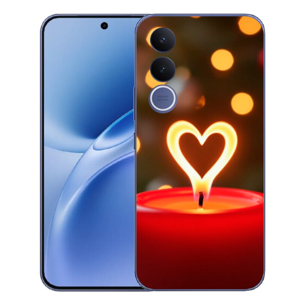 Gélový kryt mmCase na Vivo V70 FE - srdce z plameňa