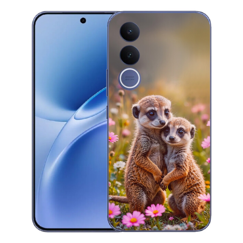 Gélový kryt mmCase na Vivo V70 FE - surikatí duo