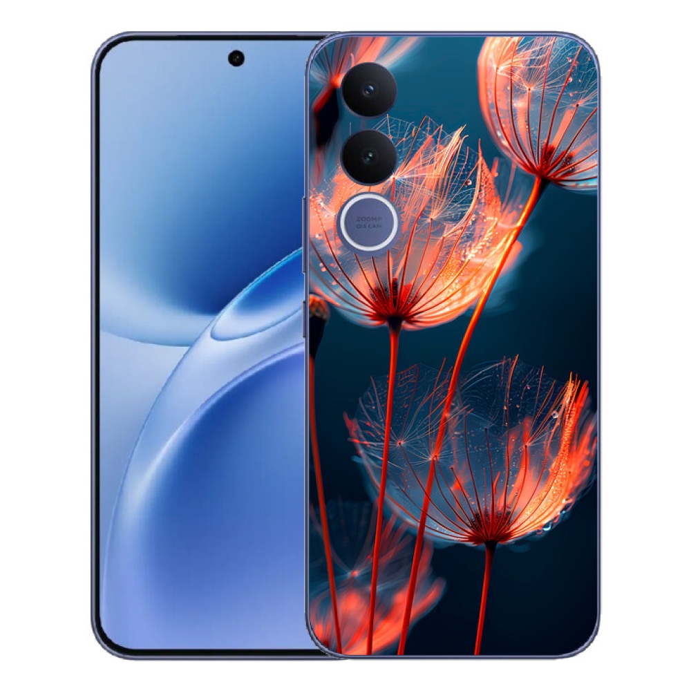 Gélový kryt mmCase na Vivo V70 FE - svetielkujúce páperie