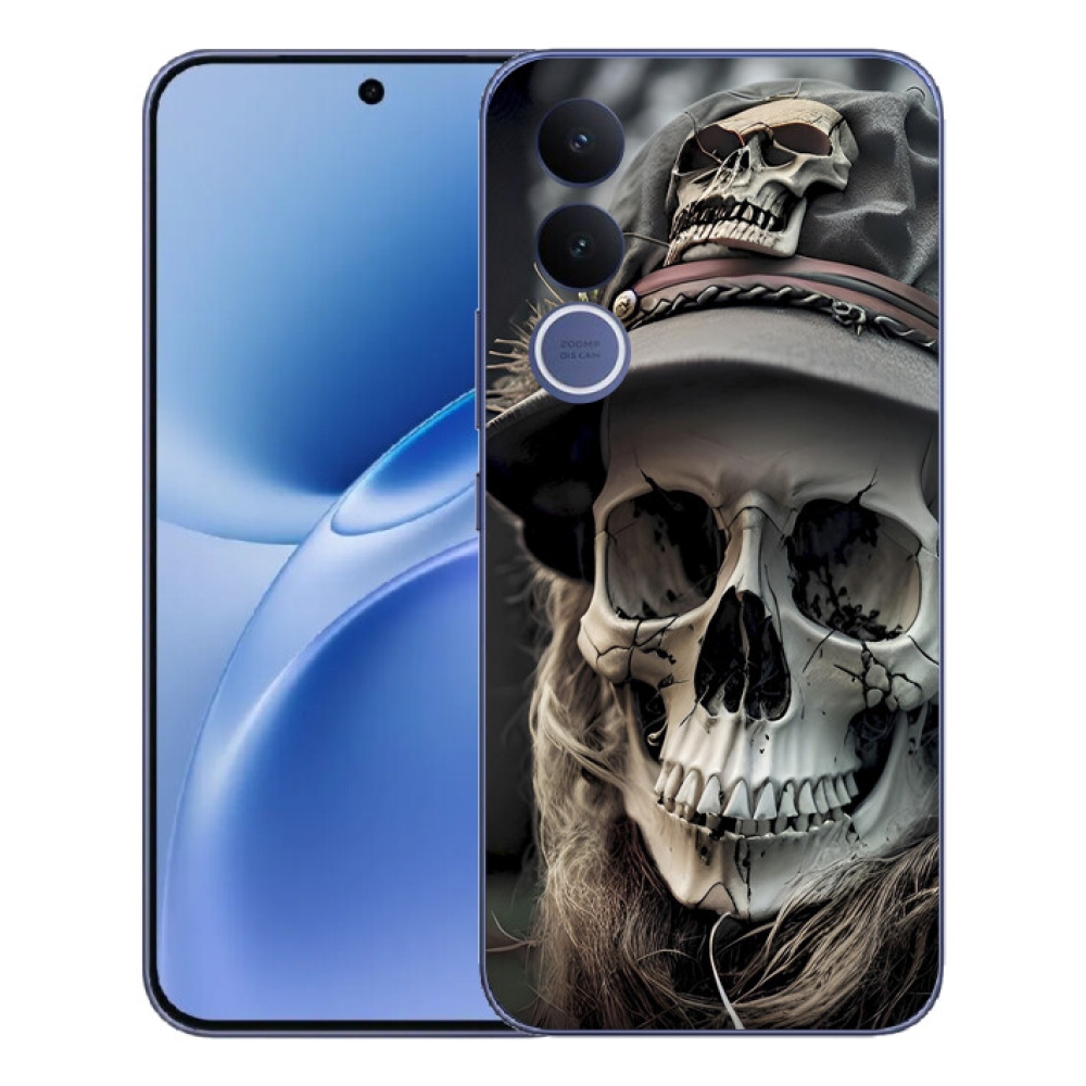 Gélový kryt mmCase na Vivo V70 FE - temná lebka