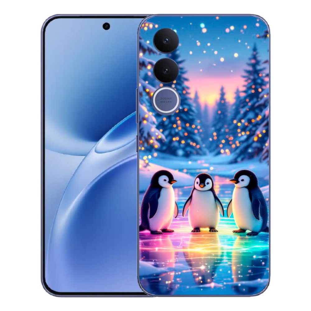 Gélový kryt mmCase na Vivo V70 FE - tučniaky