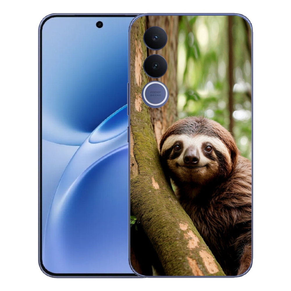 Gélový kryt mmCase na Vivo V70 FE - usmievavý leňochod
