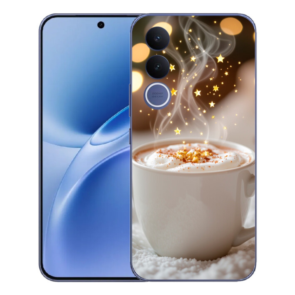 Gélový kryt mmCase na Vivo V70 FE - vianočný horúci nápoj