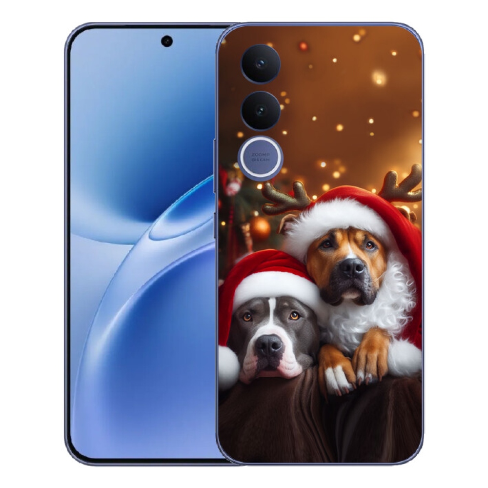 Gélový kryt mmCase na Vivo V70 FE - vianočné psy