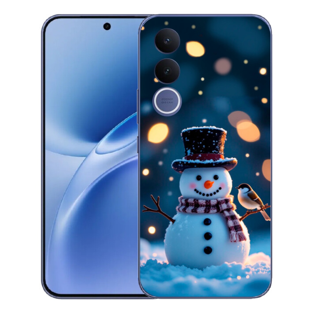 Gélový kryt mmCase na Vivo V70 FE - vianočný snehuliak