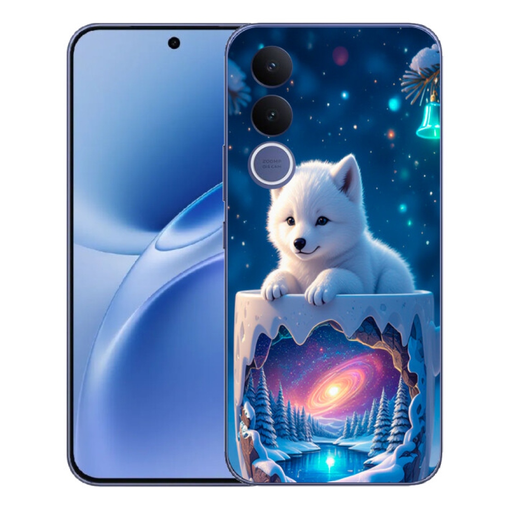 Gélový kryt mmCase na Vivo V70 FE - vianočné šteňa