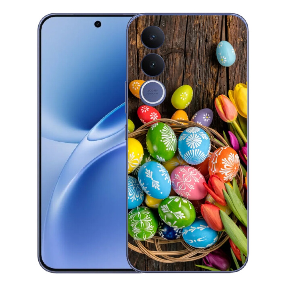 Gélový kryt mmCase na Vivo V70 FE - veľkonočné vajíčka