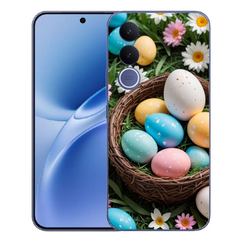 Gélový kryt mmCase na Vivo V70 FE - veľkonočné vajíčka 2