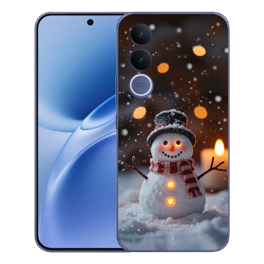 Gélový kryt mmCase na Vivo V70 FE - veselý snehuliak