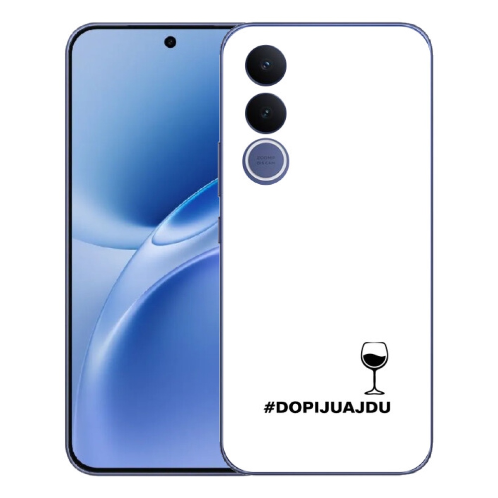 Gélový kryt mmCase na Vivo V70 FE - vínny motív biele pozadie