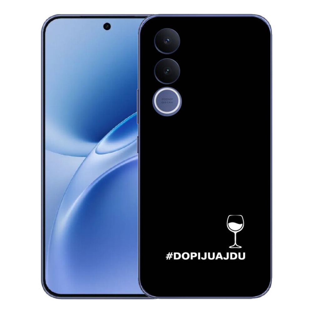 Gélový kryt mmCase na Vivo V70 FE - vínny motív čierne pozadie