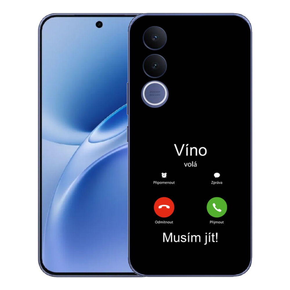 Gélový kryt mmCase na Vivo V70 FE - víno volá čierne pozadie