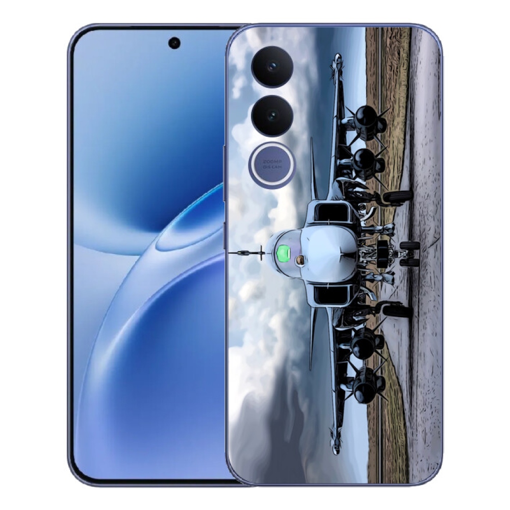 Gélový kryt mmCase na Vivo V70 FE - vojenské lietadlo