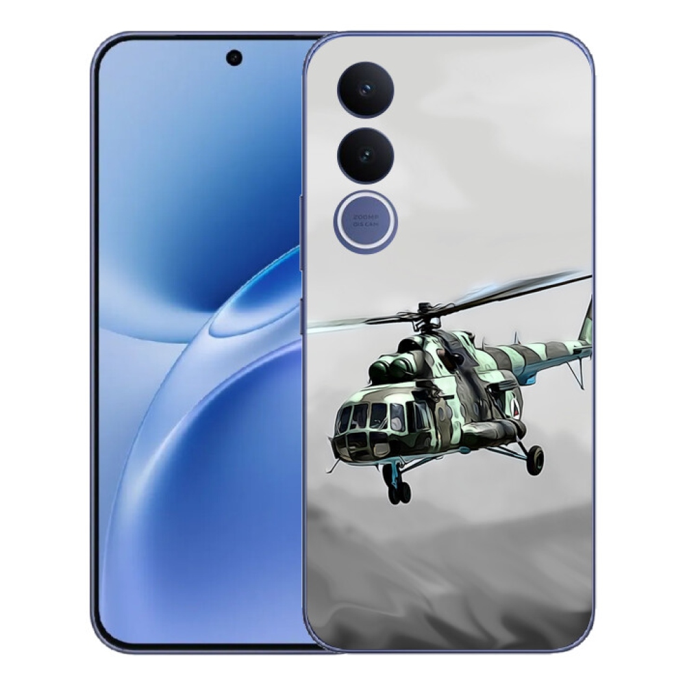 Gélový kryt mmCase na Vivo V70 FE - vojenský vrtuľník