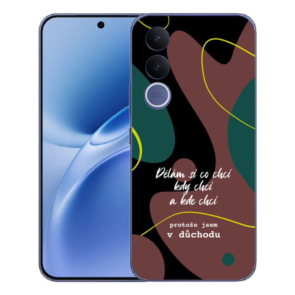 Gélový kryt mmCase na Vivo V70 FE - vtipný text 10 čierne pozadie