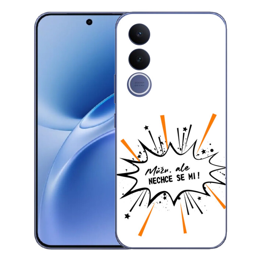Gélový kryt mmCase na Vivo V70 FE - vtipný text 11 biele pozadie