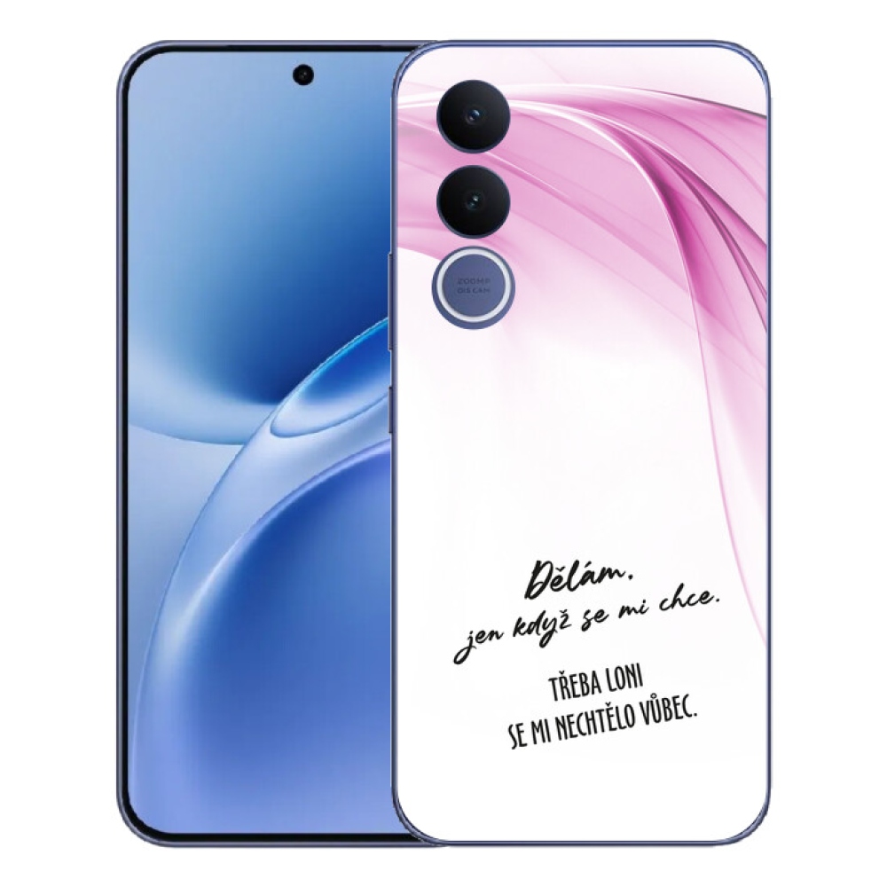 Gélový kryt mmCase na Vivo V70 FE - vtipný text 12 biele pozadie