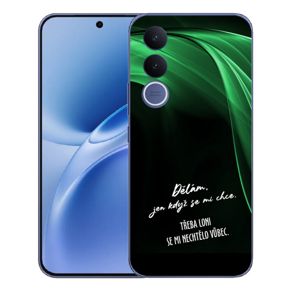 Gélový kryt mmCase na Vivo V70 FE - vtipný text 12 čierne pozadie