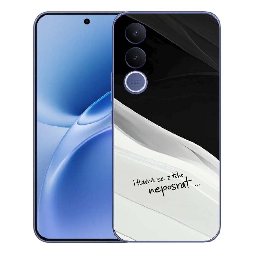 Gélový kryt mmCase na Vivo V70 FE - vtipný text 13 bieločierne pozadie