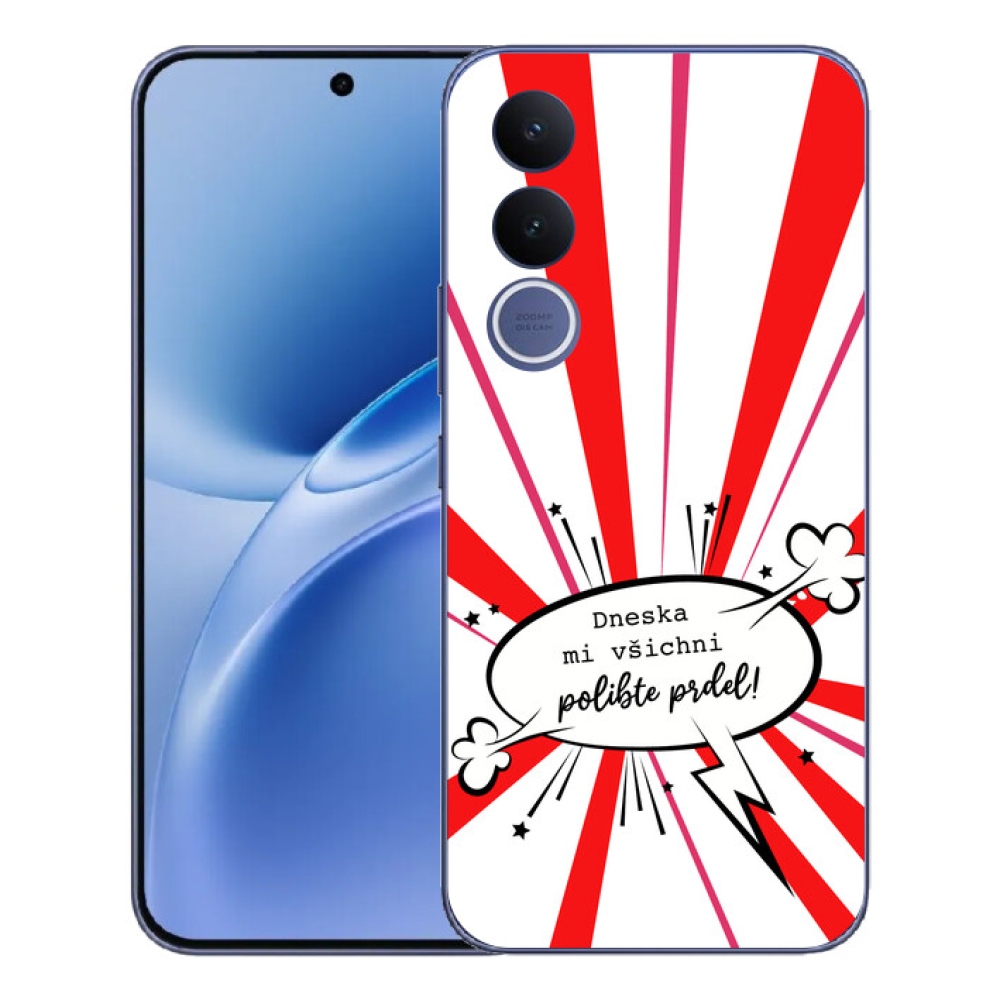 Gélový kryt mmCase na Vivo V70 FE - vtipný text 15 biele pozadie