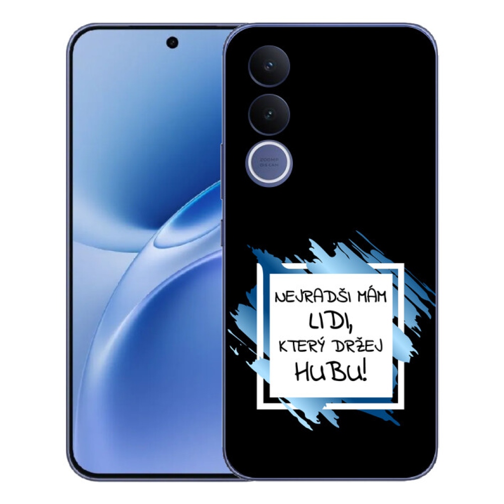 Gélový kryt mmCase na Vivo V70 FE - vtipný text 7 bieločierne pozadie