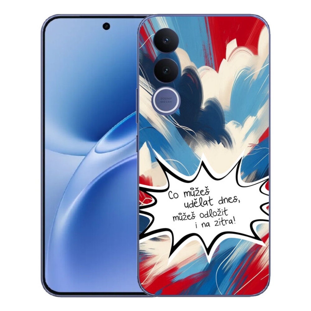 Gélový kryt mmCase na Vivo V70 FE - vtipný text 9 biele pozadie