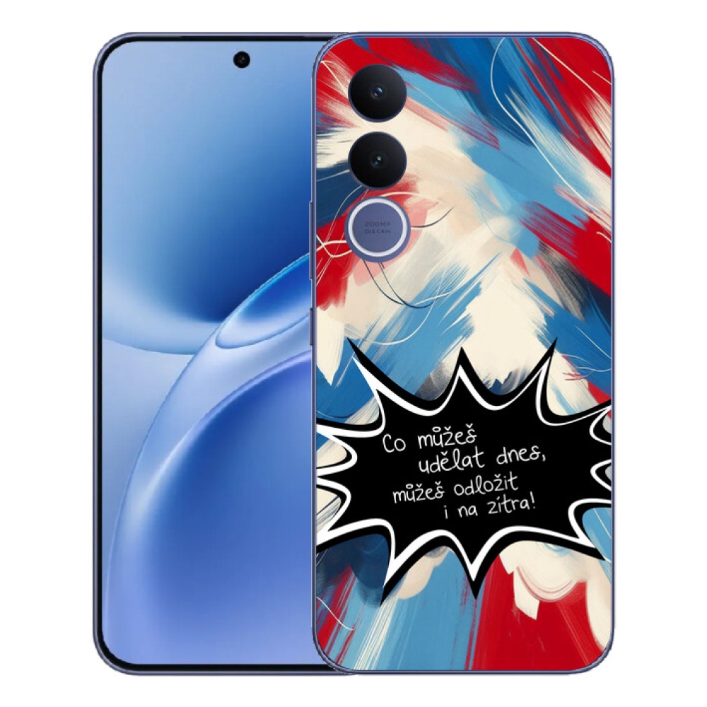 Gélový kryt mmCase na Vivo V70 FE - vtipný text 9 čierne pozadie
